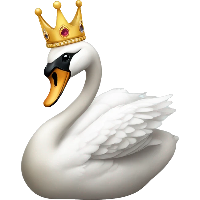 Swan wearing a crown  emoji