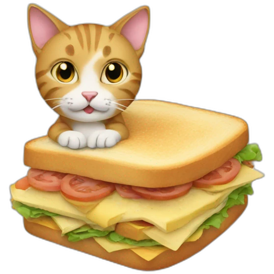 Cat eating sandwich emoji