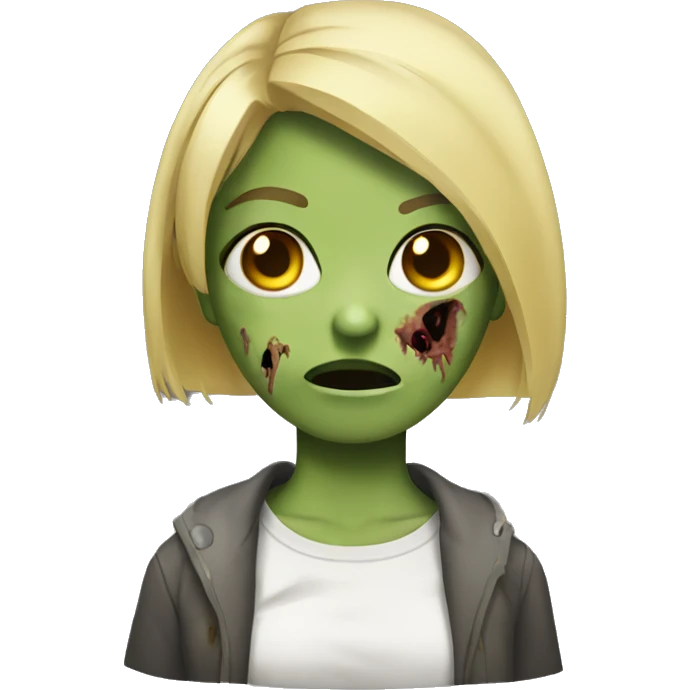 girl zombie with blonde and short hair emoji