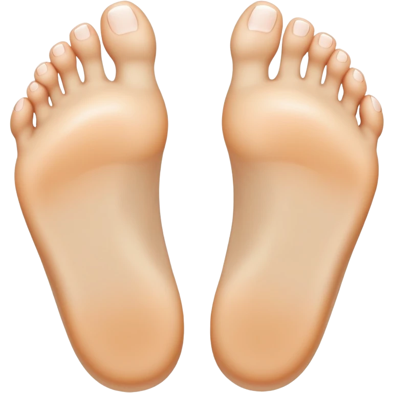 white feet soles, bottom view of feet emoji