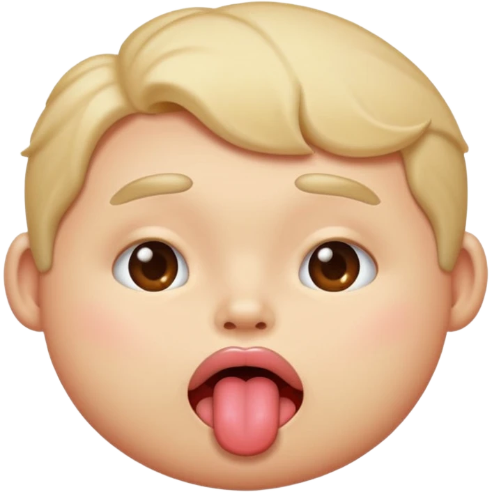 puffed up cheeks with tounge sticking out emoji