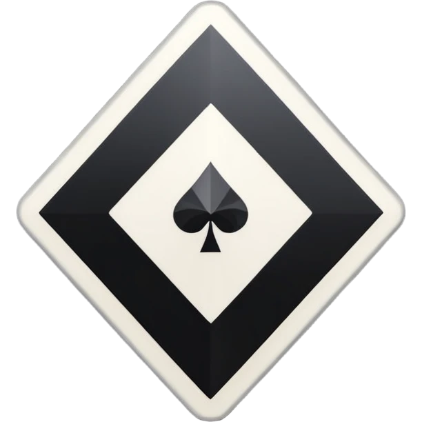 3d diamond shape matte black. diamond shape like on a playing card emoji