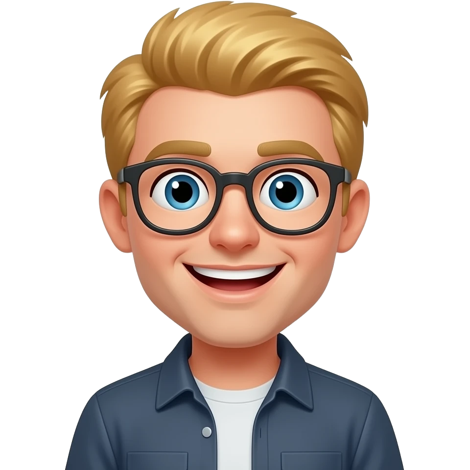 hungry software developer, somehow happy, blonde emoji