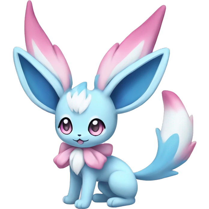 Kawaii Sylveon-Glaceon Full Body emoji