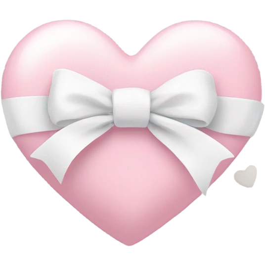 Pastel pink heart with white bow emoji