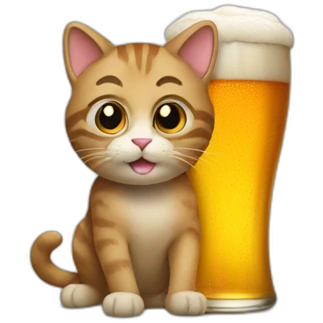 Cat beer emoji