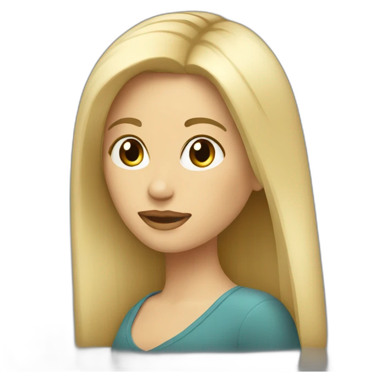 Mujer rubia pelo largo y con flequillo emoji