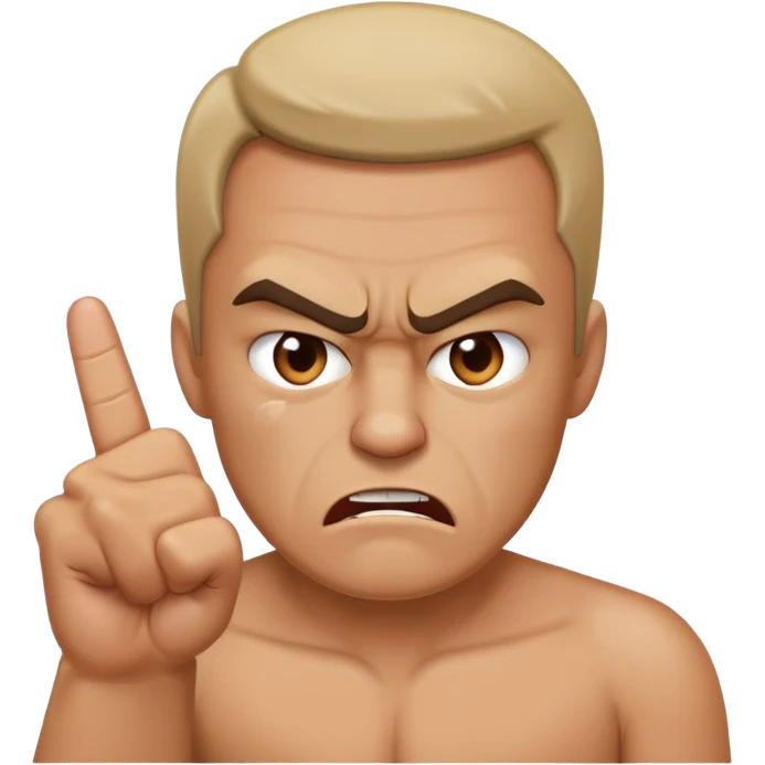 Angry guy with his middle finger up emoji