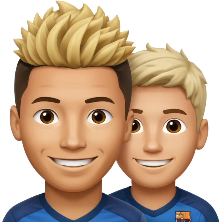 Prime noodle hair ronaldo and prime 2012 messi Smiling in one Photo and make it realistic  emoji