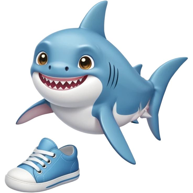 Tiburon con zapatos bebe emoji