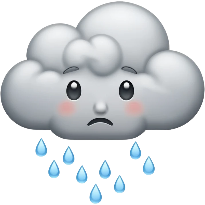 A sad cloud raining emoji emoji