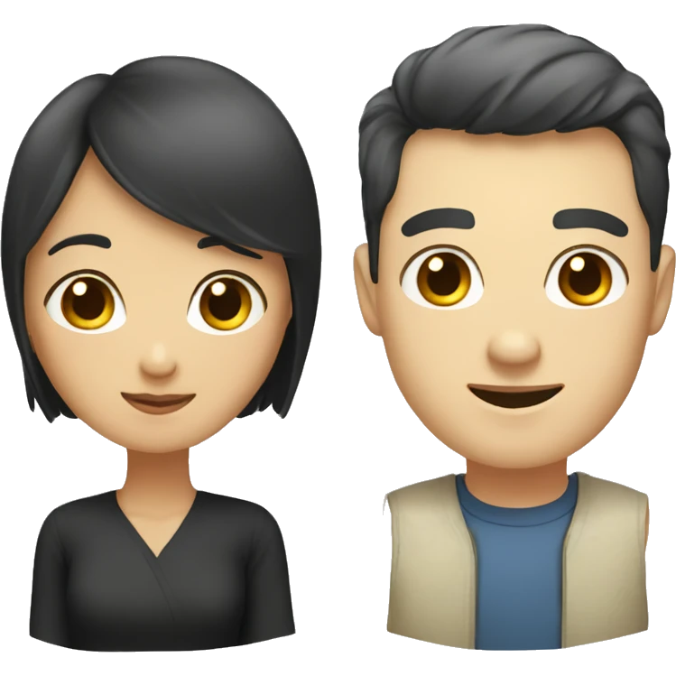 white guy and asian girl couple emoji