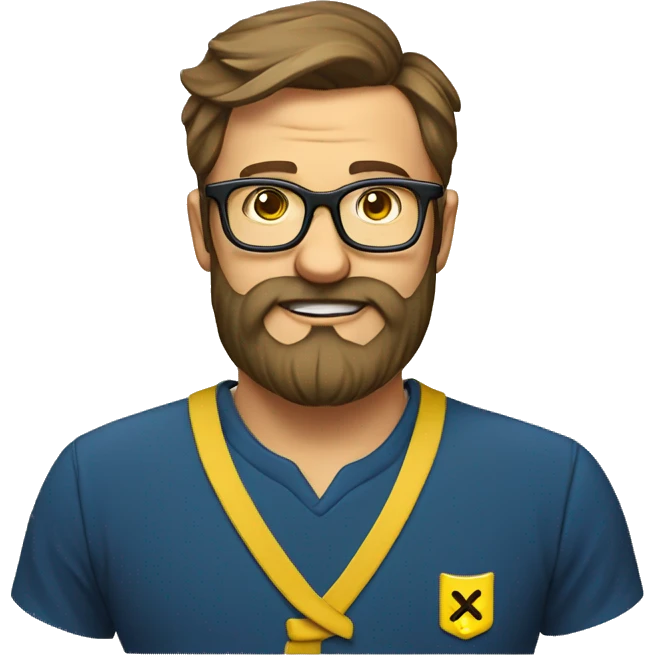 Nerd beard man glasses romania shirt emoji
