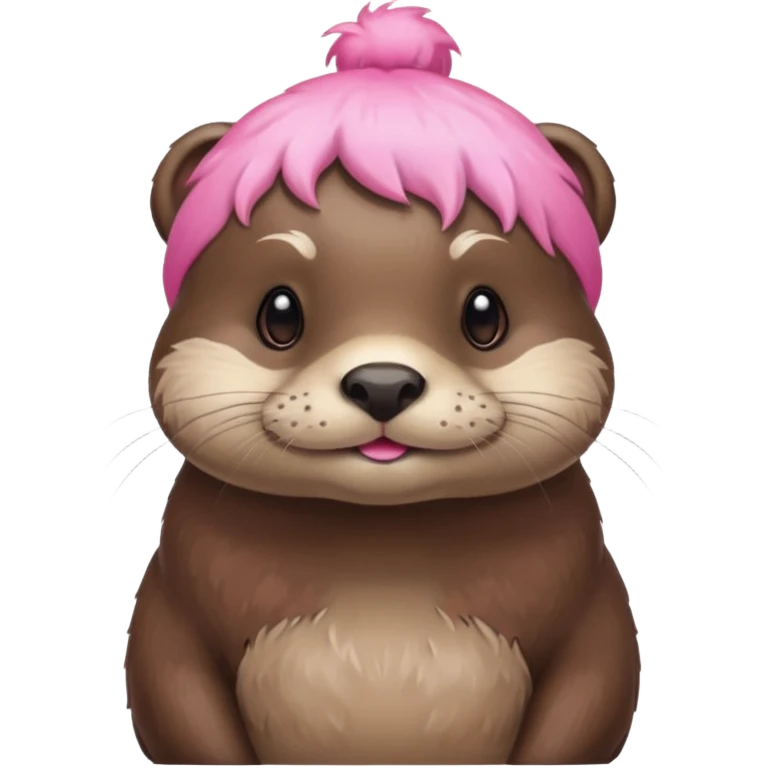 🦦 this emoji With a pink bun  emoji