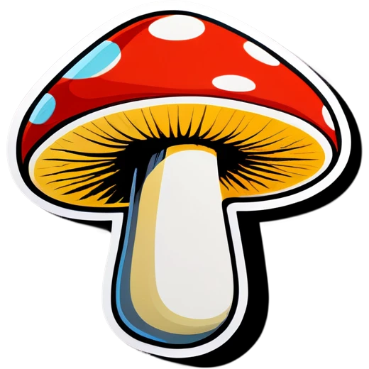 Pop art mushroom emoji