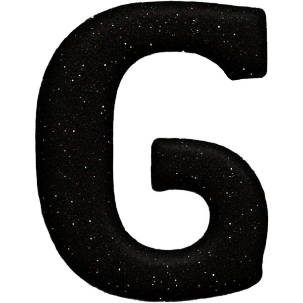 black Glitter letter G emoji