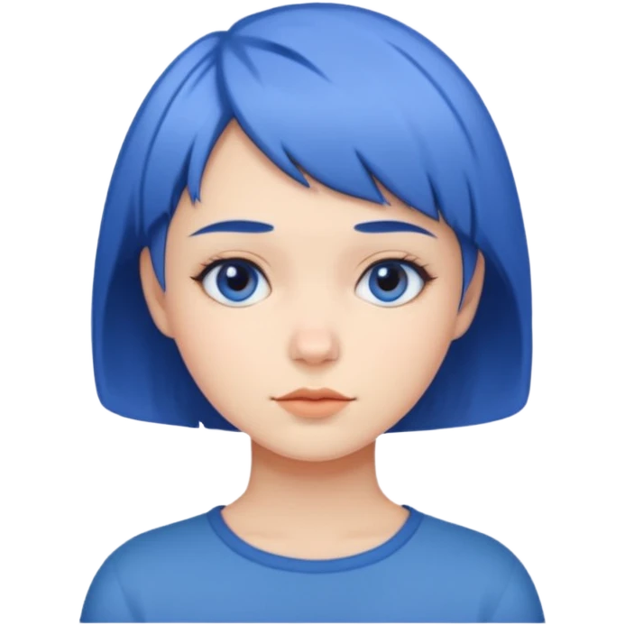 Girl with short blue hair  emoji