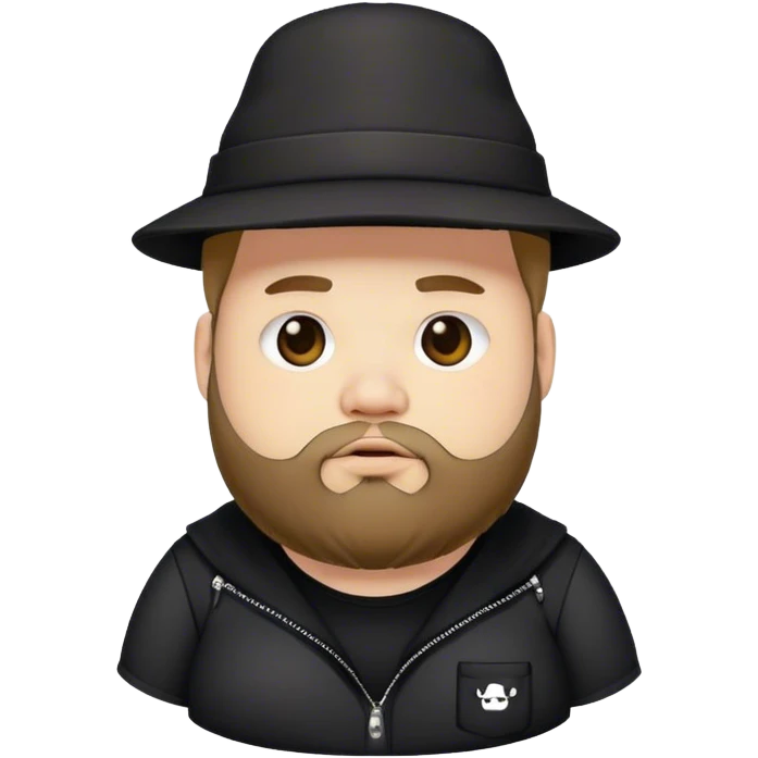 fat emo guy in hat with beard emo outfit emoji