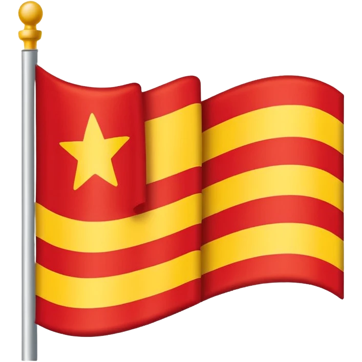 Give an emoji of a flag with red, white & yellow colour.horizontally arranged and White in the middle emoji