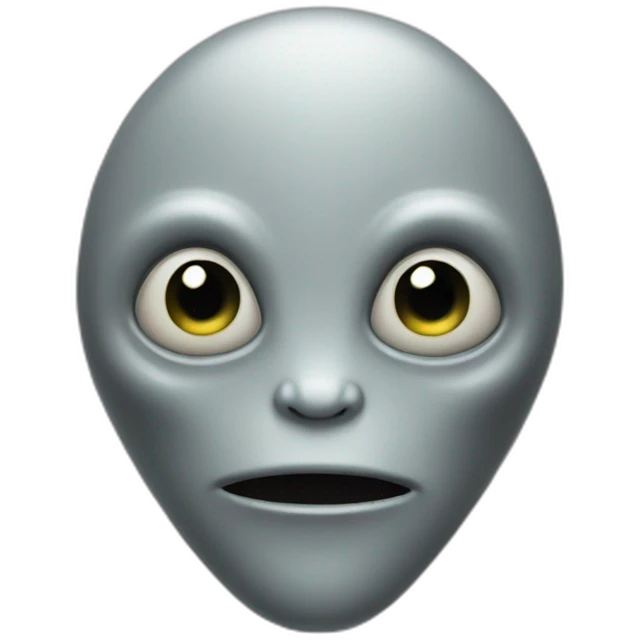 Grey alien head no details no nose no wrinkles emoji