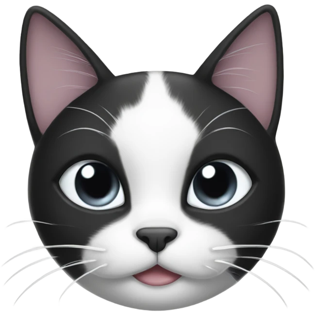 black and white cat with bean headband emoji