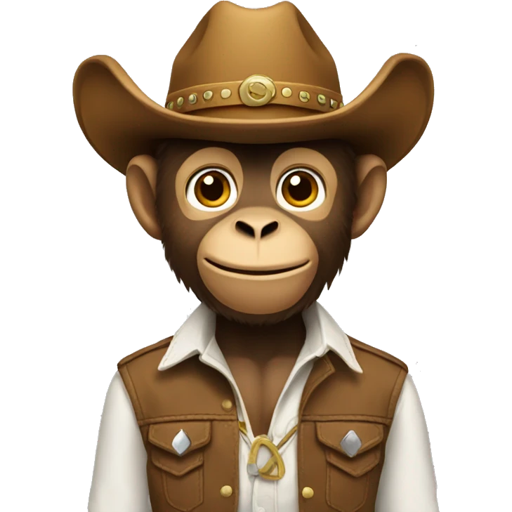 a monkey wearing a cowboy outfit  emoji