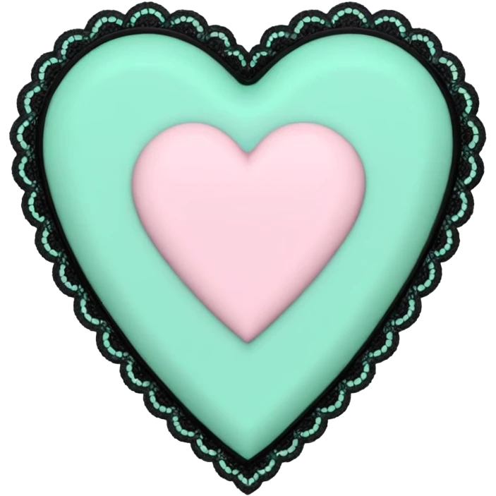 pastel goth heart with mint green coffin emoji