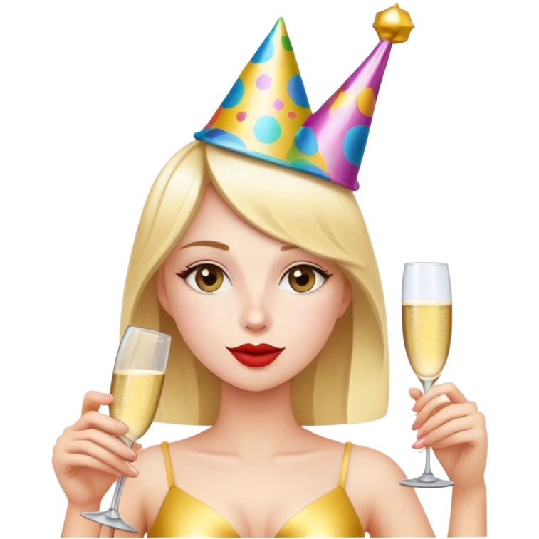 Girl with champagne emoji