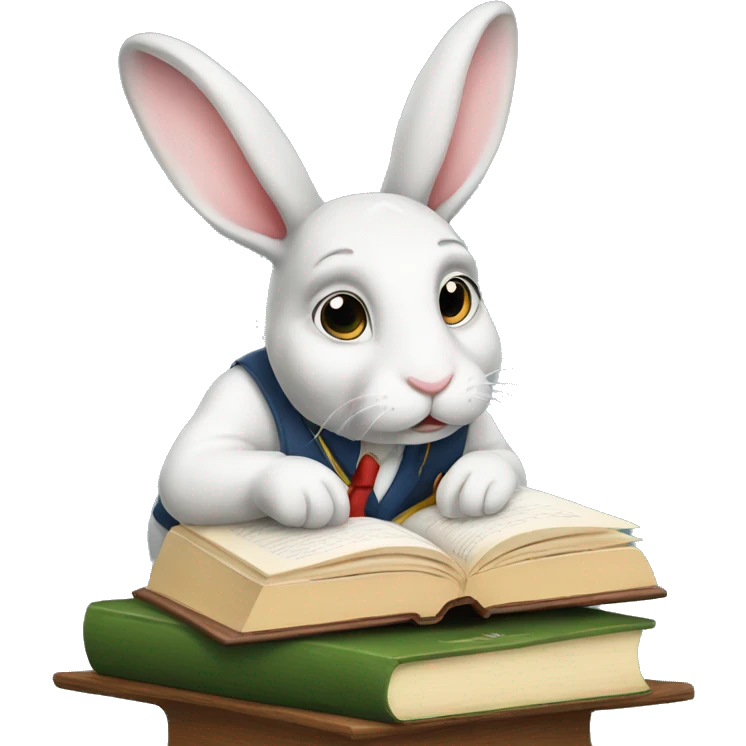 Studying rabbit emoji