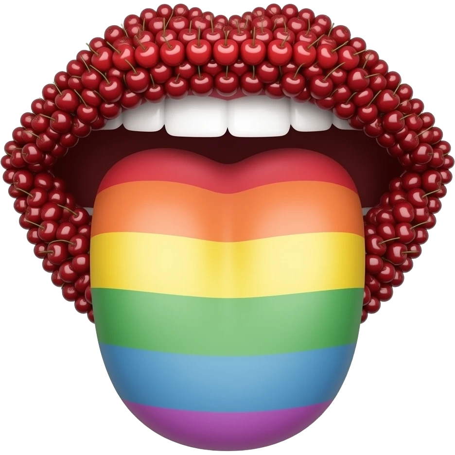 🍒+ 🍑 = 👅 gay emoji