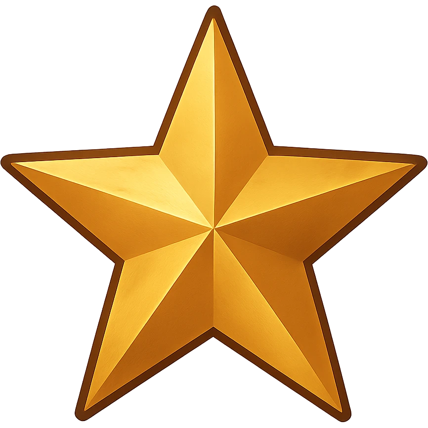 golden star, digital illustration emoji