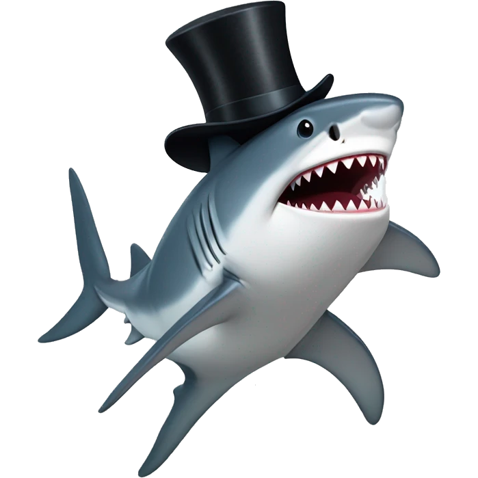 shark with a top hat  tap dancing  emoji