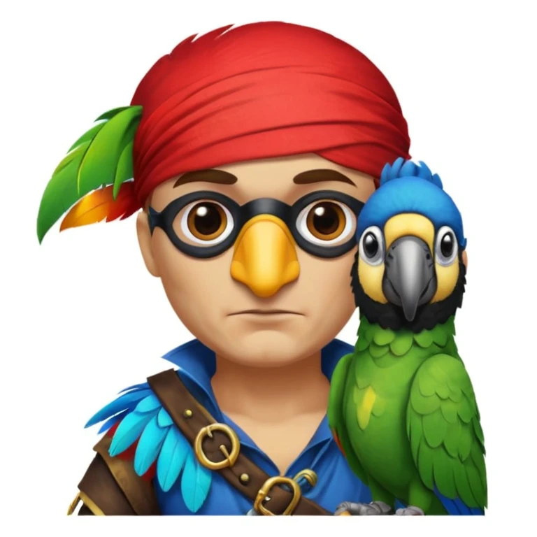 pirate and parrot emoji