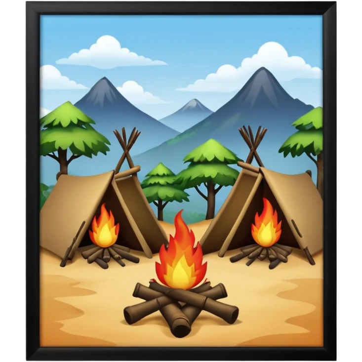 fire tribe village emoji