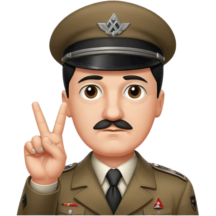 Hitler qui lève le 3ème doigt et garde le reste fermé emoji