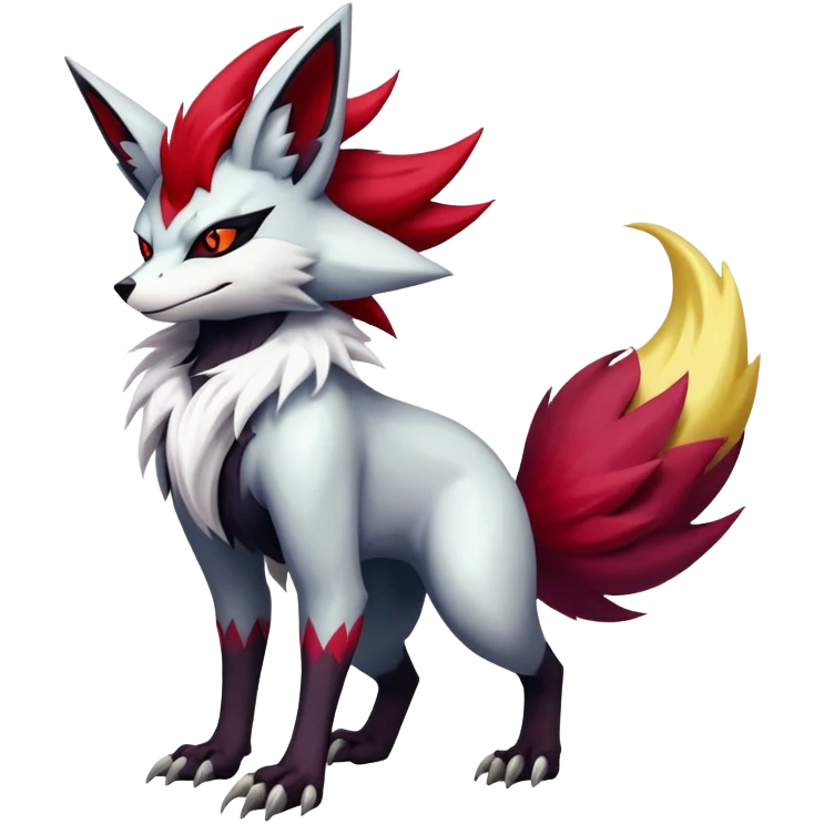 Shiny Exotic Gothic Badass Delphox-Zoroark-Zangoose-hybrid-creature emoji