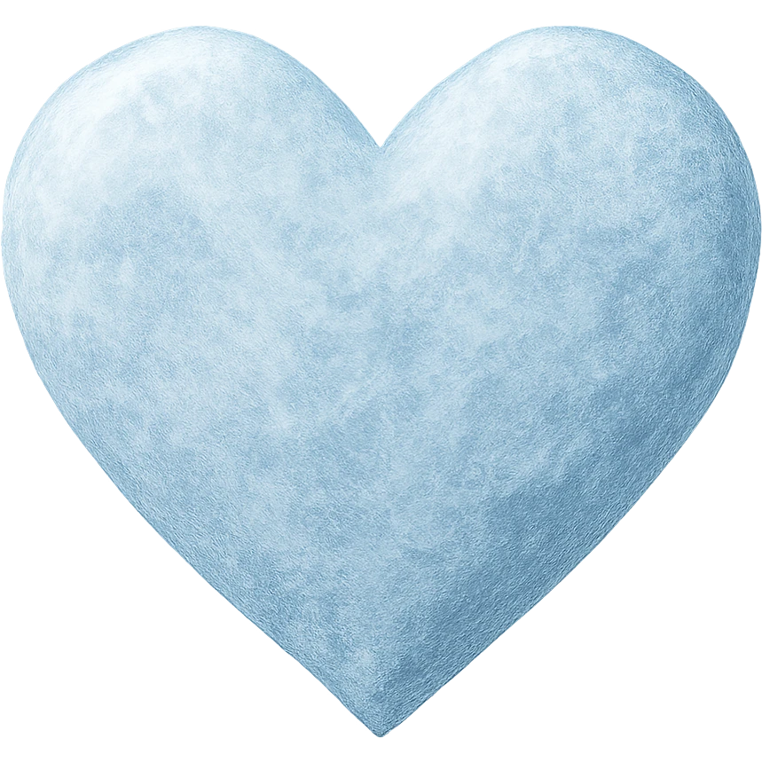 heart with a frosted icy blue finish emoji