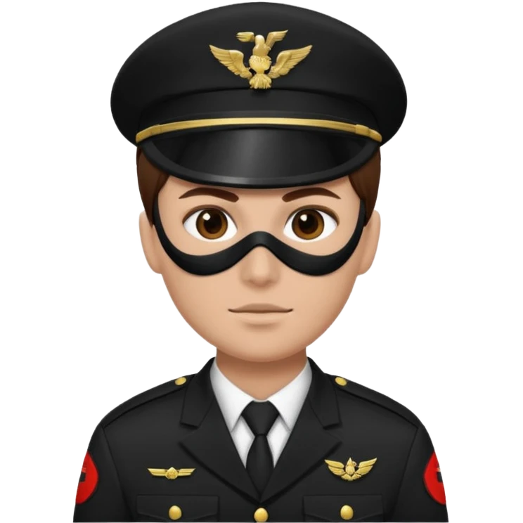 soldier with black masks and brown hair emoji