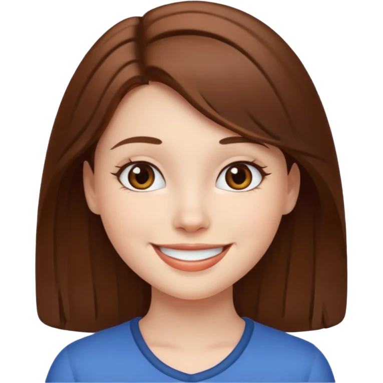 Muñequita blanca con pelo cafe emoji