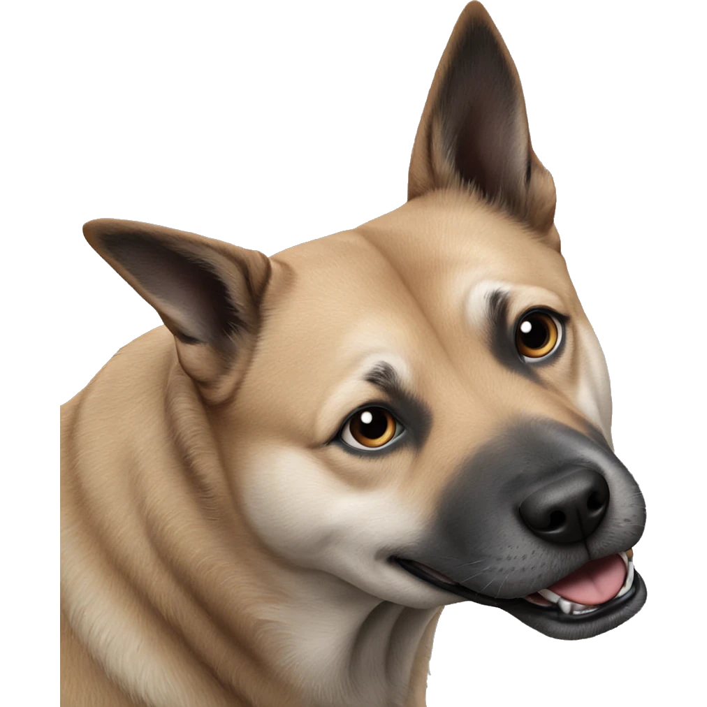 realistic dog on grey background emoji