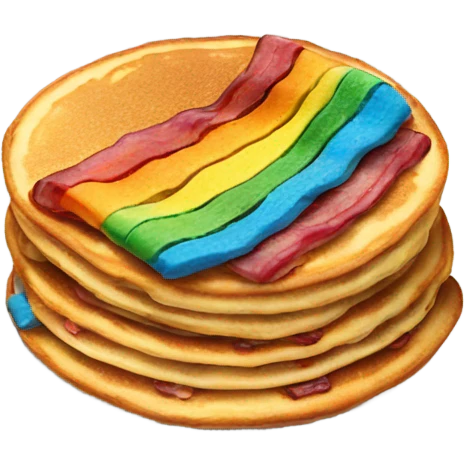 Rainbow bacon pancakes  emoji