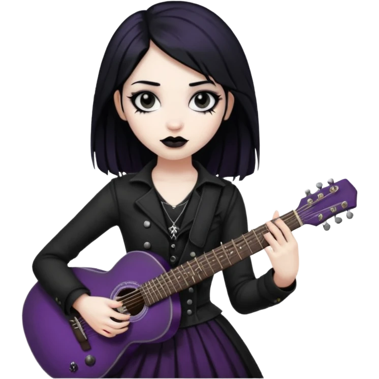 Goth girl with guitar emoji
