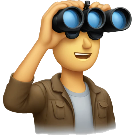 man looking through binoculars emoji
