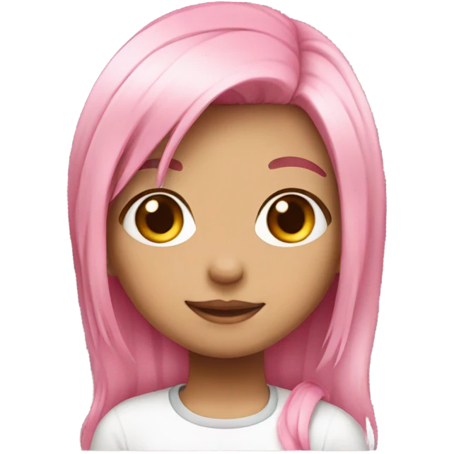 Cute girl with a pink hair like an anime character  emoji