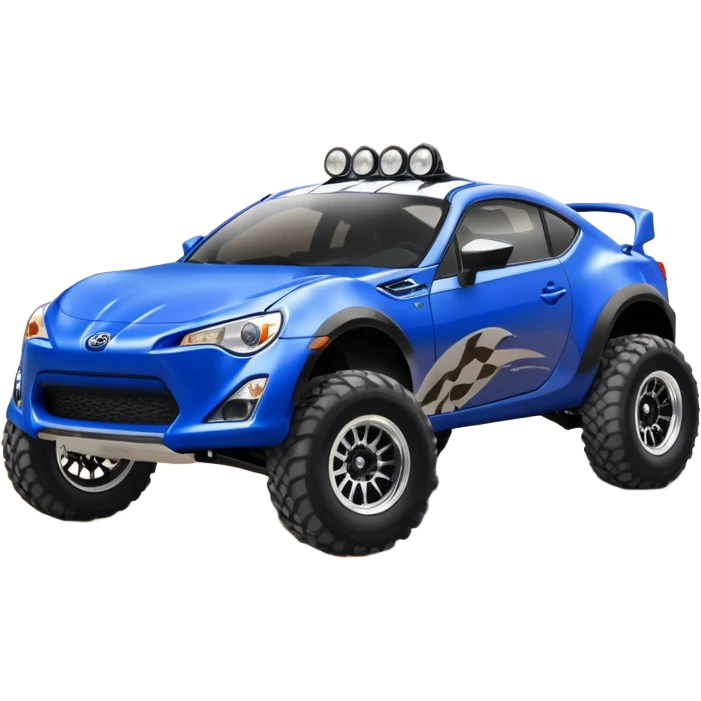 2013 scion fr-s ultramarine off road 4wd monster Baja dessert stadium racer number 86 with large mirror chrome wheels and long travel suspension  emoji