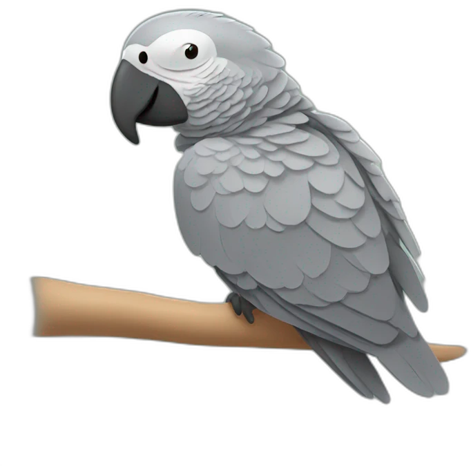 african grey parrot sleeping emoji
