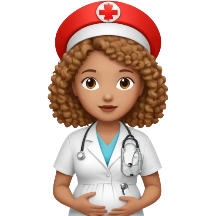 pregnant curly nurse emoji