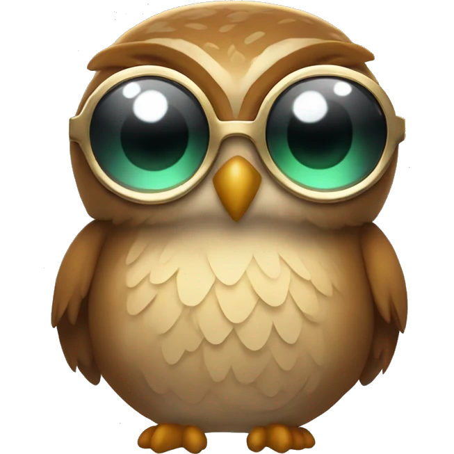 a rowlet brown owl emoji with sunglasses and a disco outfit on emoji