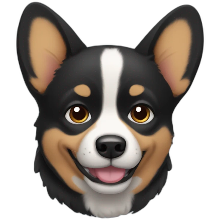 Black corgi grumpy emoji