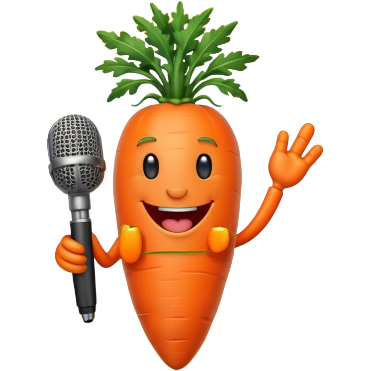 singing carrot with microphone emoji